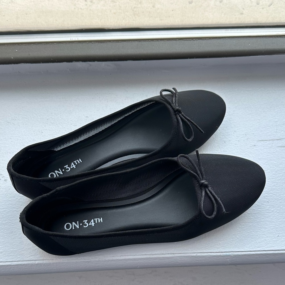 Black sheer ballet flats